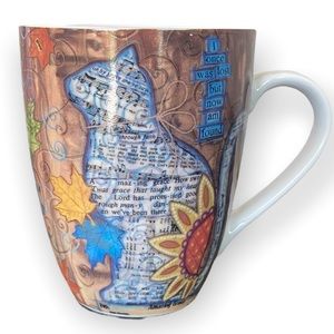 DIVINITY Nehemiah Joy of the Lord Verse Amazing Grace Hymn Cat Mug